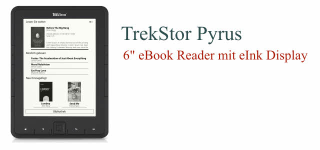 TrekStor Pyrus, eBook Reader mit 6“ eInk Display